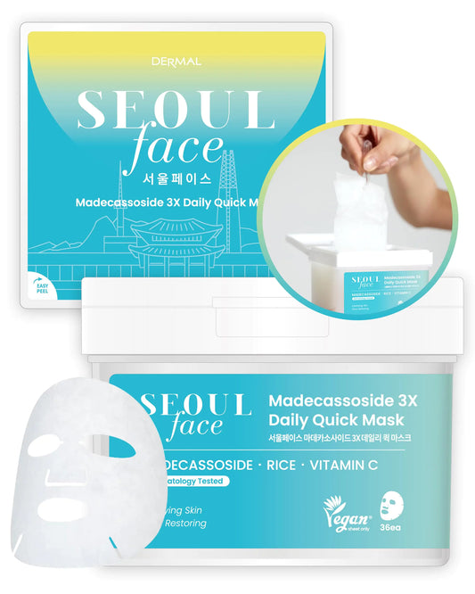 Korean Skincare 3X Madecassoside Sheet Masks - Quick Daily Use for Clear Skin