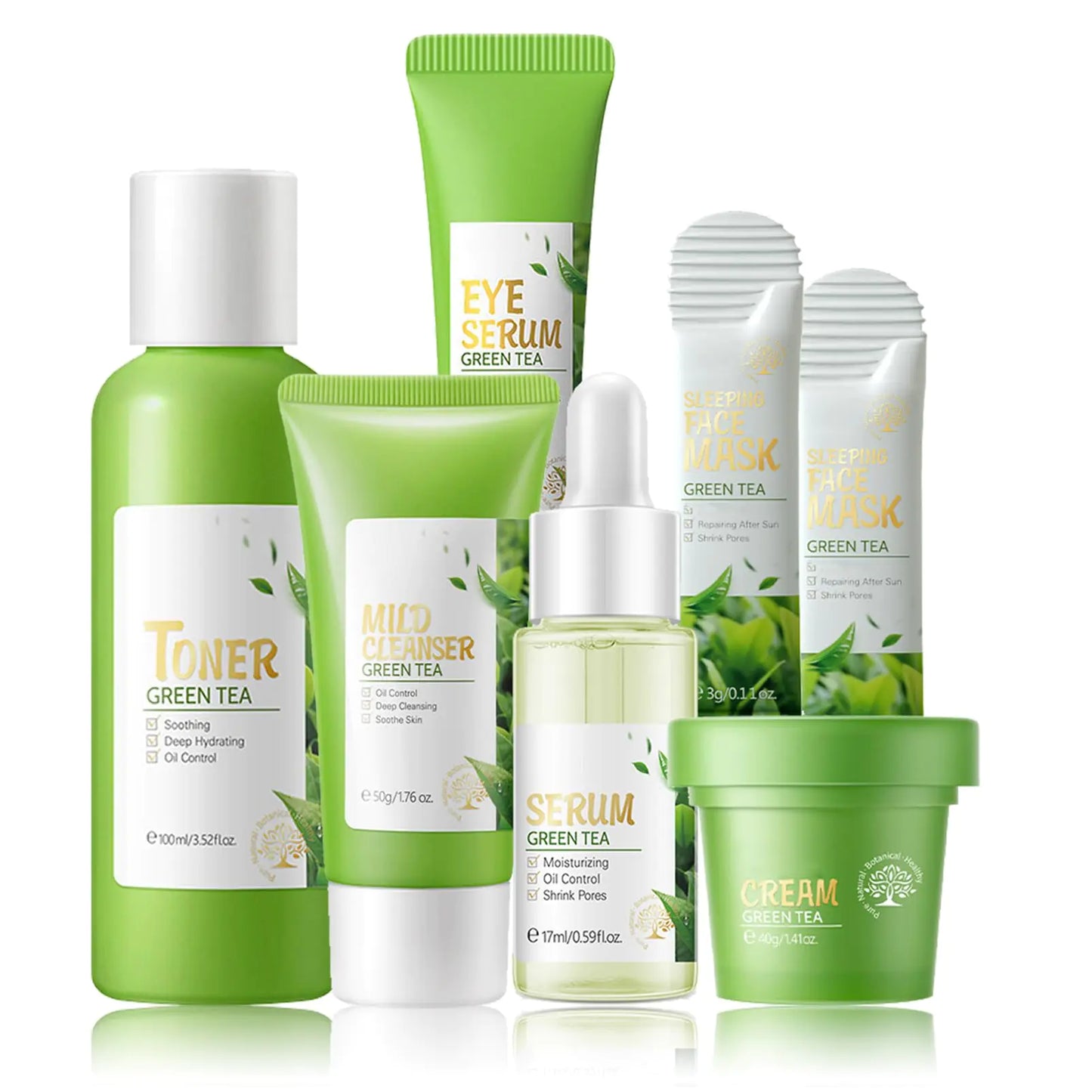 Green Tea 7-Piece Beauty Routine Set
