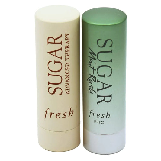 Fresh Travel Size Sugar Lip Balm Set: Sugar Advanced Therapy Treatment Lip Balm and Sugar Mint Rush Freshing Lip Treatment
